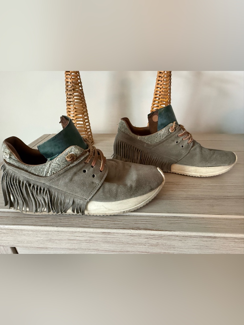 Esseutesse Suede Fringe Sneakers